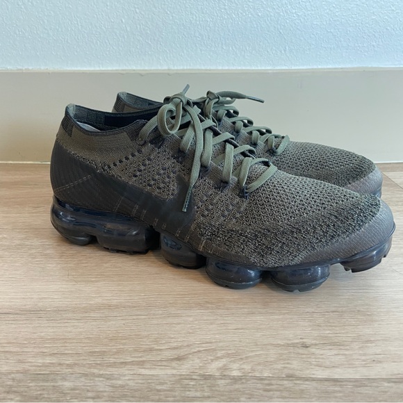 Mens Nike Air Vapormax Flyknit Shoes Cargo Khaki Green Black Sz 10.5 849558-300 - Picture 2 of 7
